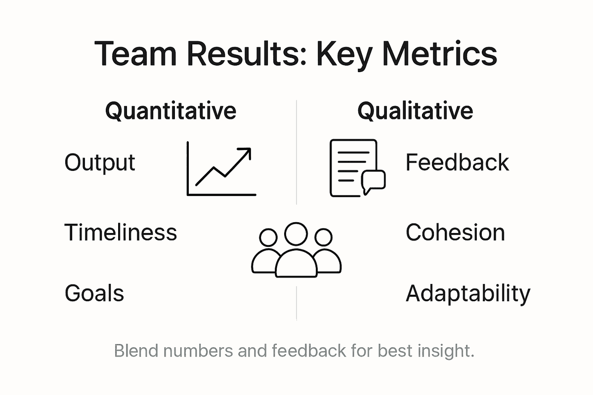 Infographic showing team measurement metrics