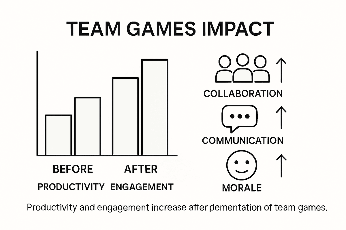 Infographic showing team games boost engagement